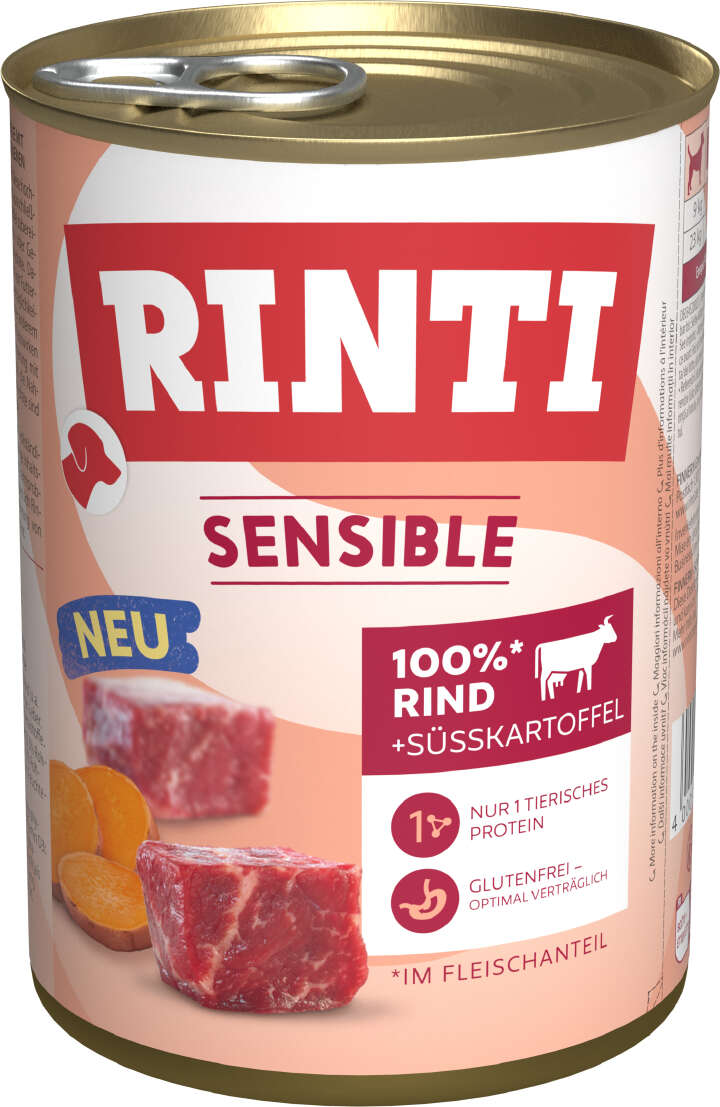 RINTI Hunde-Nassfutter Sensible Rind & Süßkartoffel